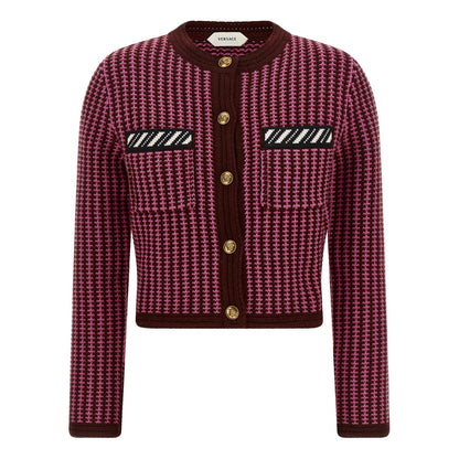 Versace Multicolor Virgin Wool Cardigan