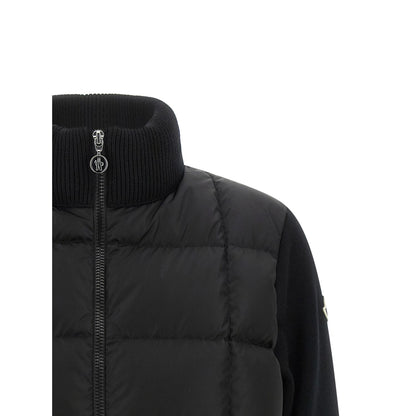 Moncler Black Virgin Wool Cardigan