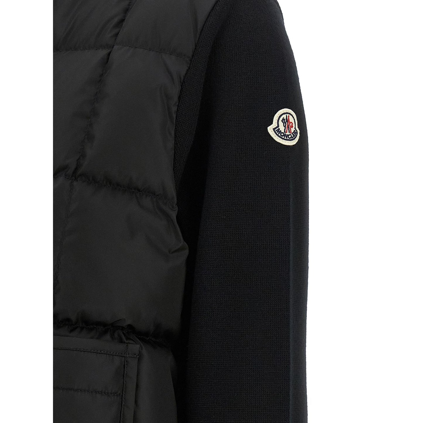 Moncler Black Virgin Wool Cardigan