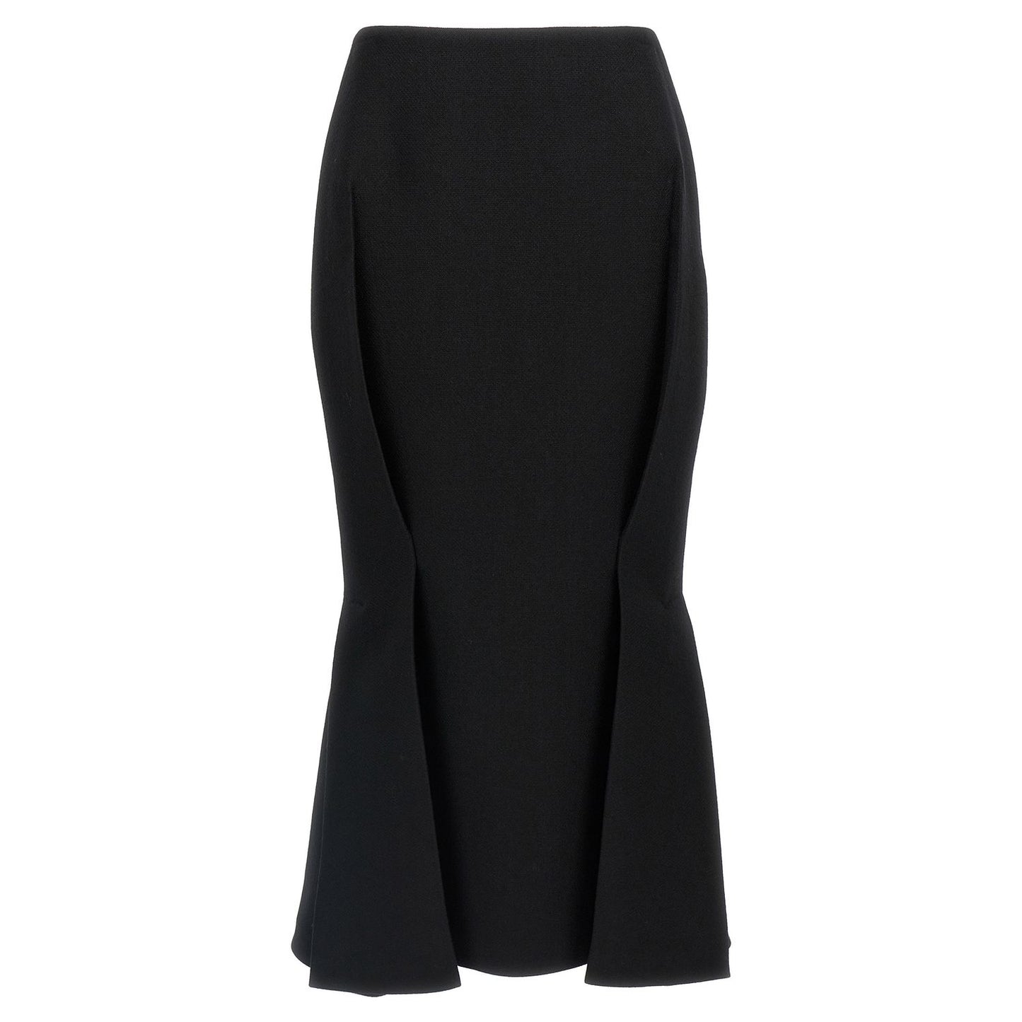 Prada Black Virgin Wool Midi Skirt