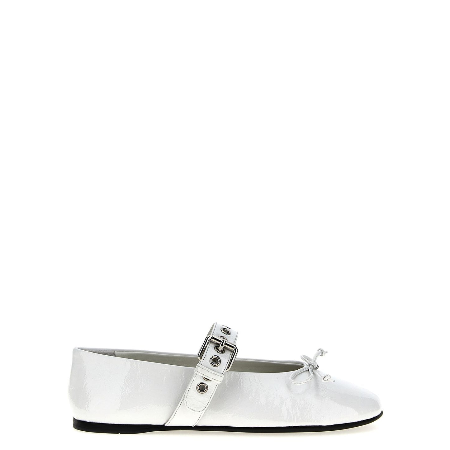 Miu Miu White Calfskin Ballet Flats