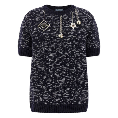 Prada Multicolor Virgin Wool Cardigan