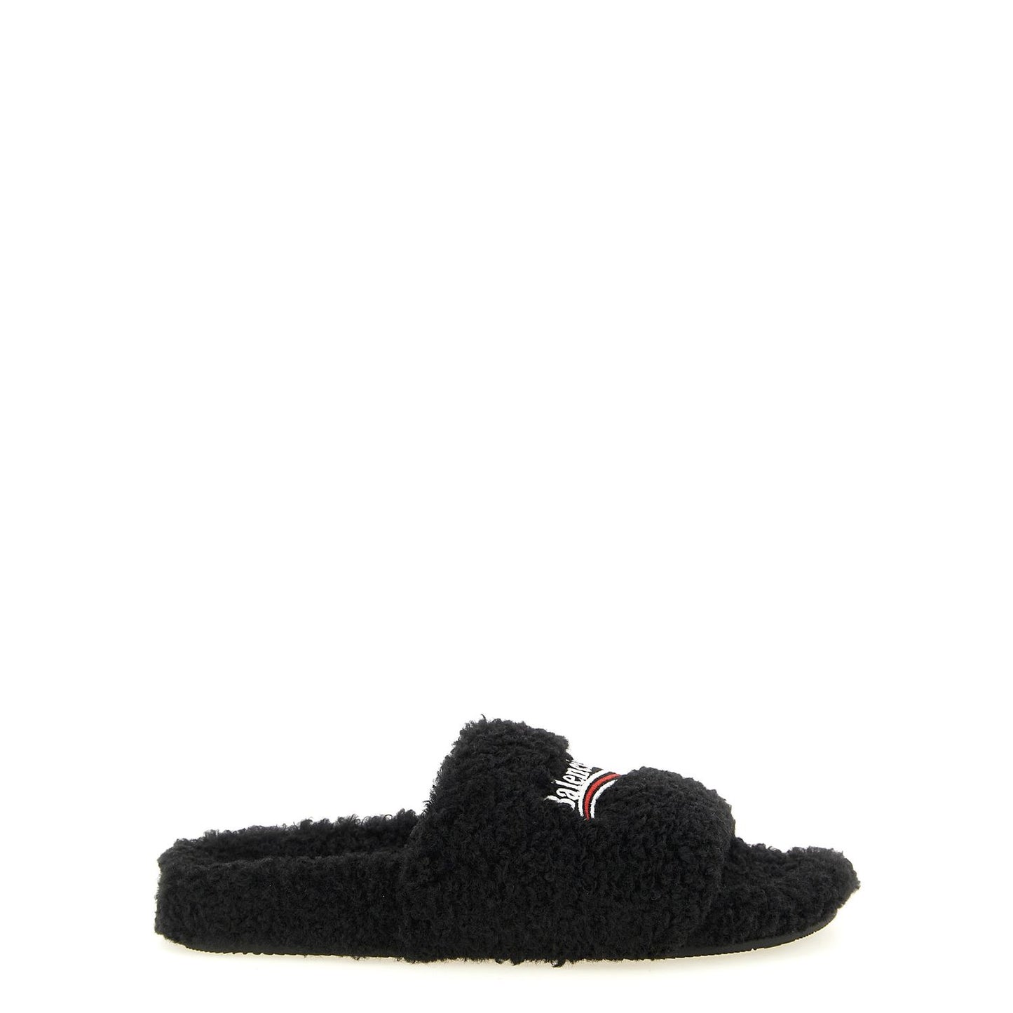 Balenciaga Black Polyester Slides