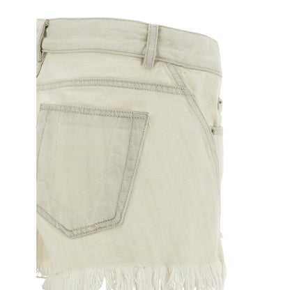 Rick Owens White Cotton Bermuda Shorts