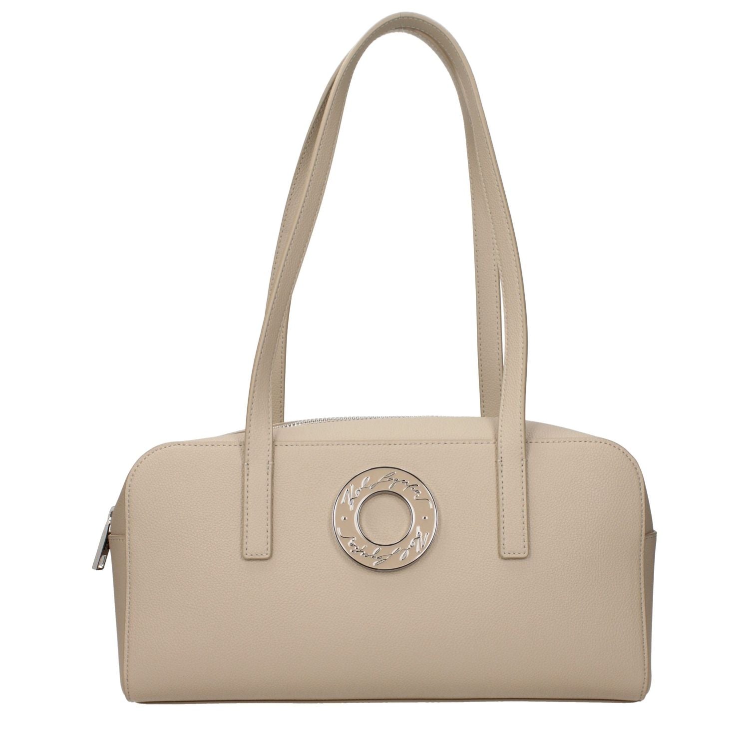 Karl Lagerfeld Beige Leather Shoulder Bag