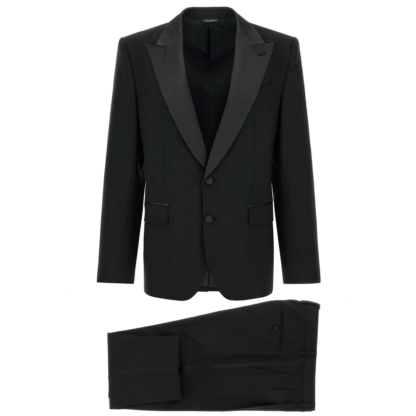 Dolce & Gabbana Black Virgin Wool Two-Piece Suit