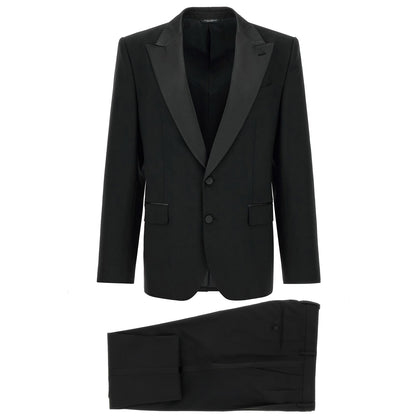 Dolce & Gabbana Black Virgin Wool Two-Piece Suit