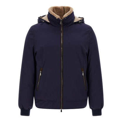 Brunello Cucinelli Blue Polyamide Full-Length Jacket