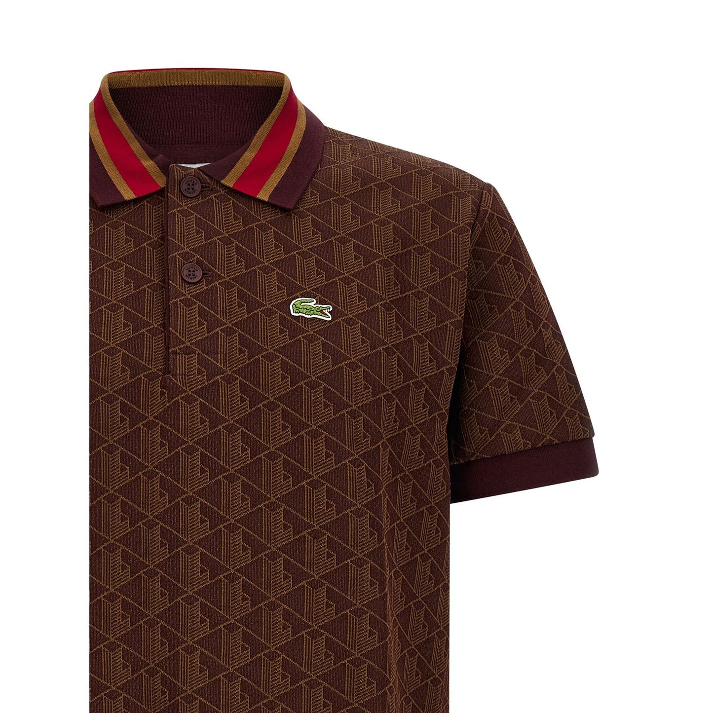 Lacoste Brown Polyester Polo Shirt