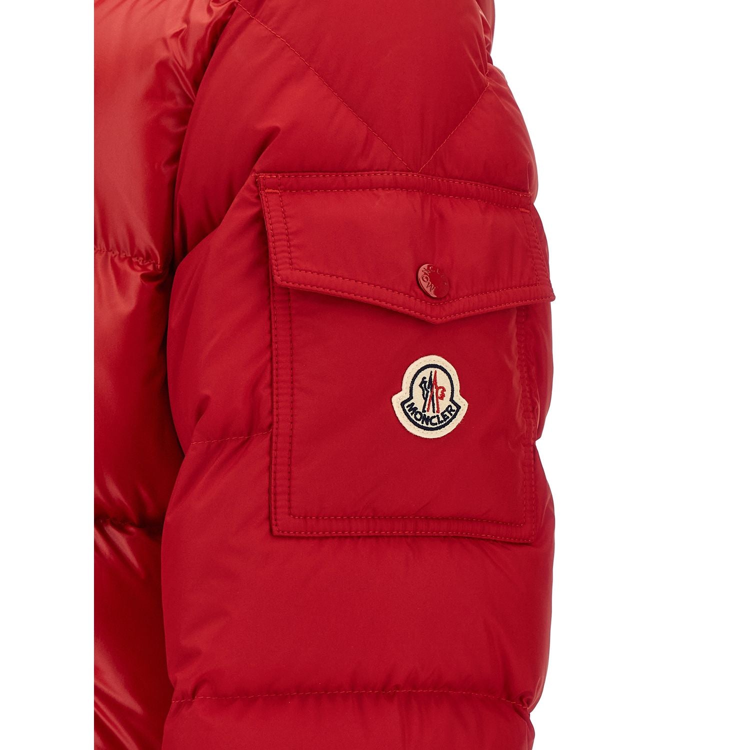 Moncler Red Polyester Full-Length Jacket