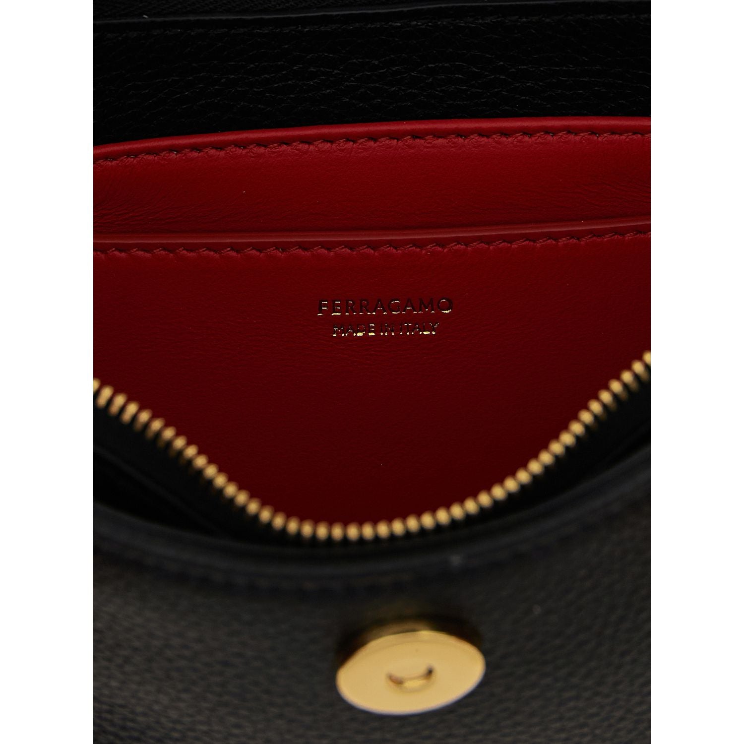 Ferragamo Black Calfskin Shoulder Bag