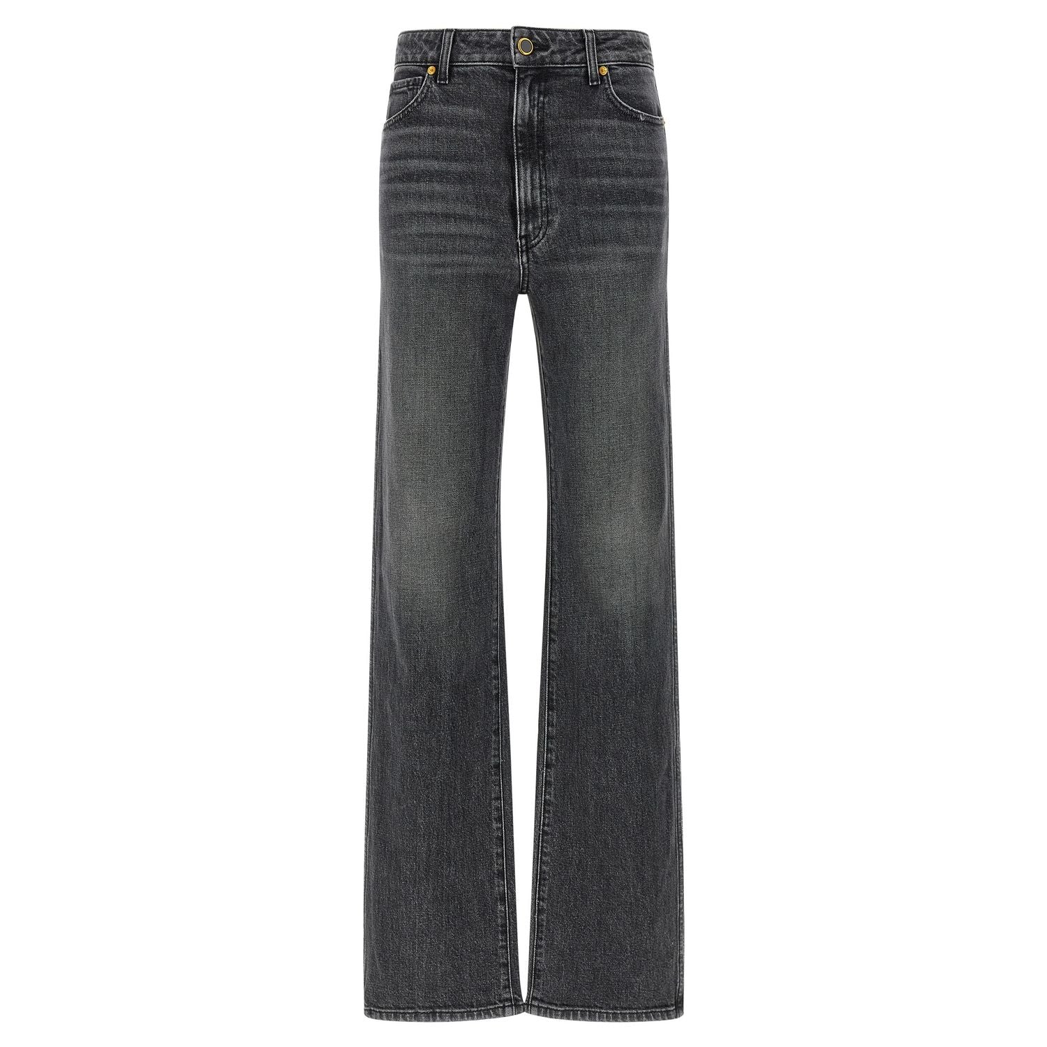 Khaite Gray Cotton Straight-Leg Jeans