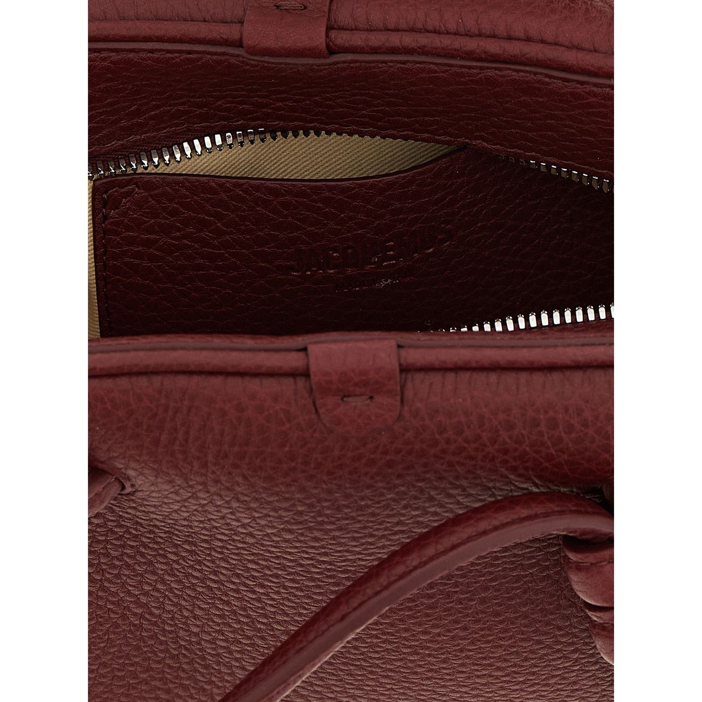 Jacquemus Bordeaux Calfskin Handbag