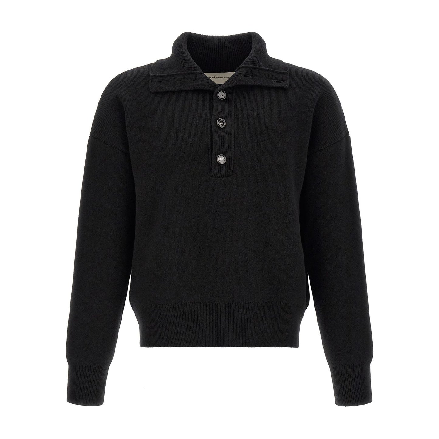 Ami Paris Black Wool Cardigan