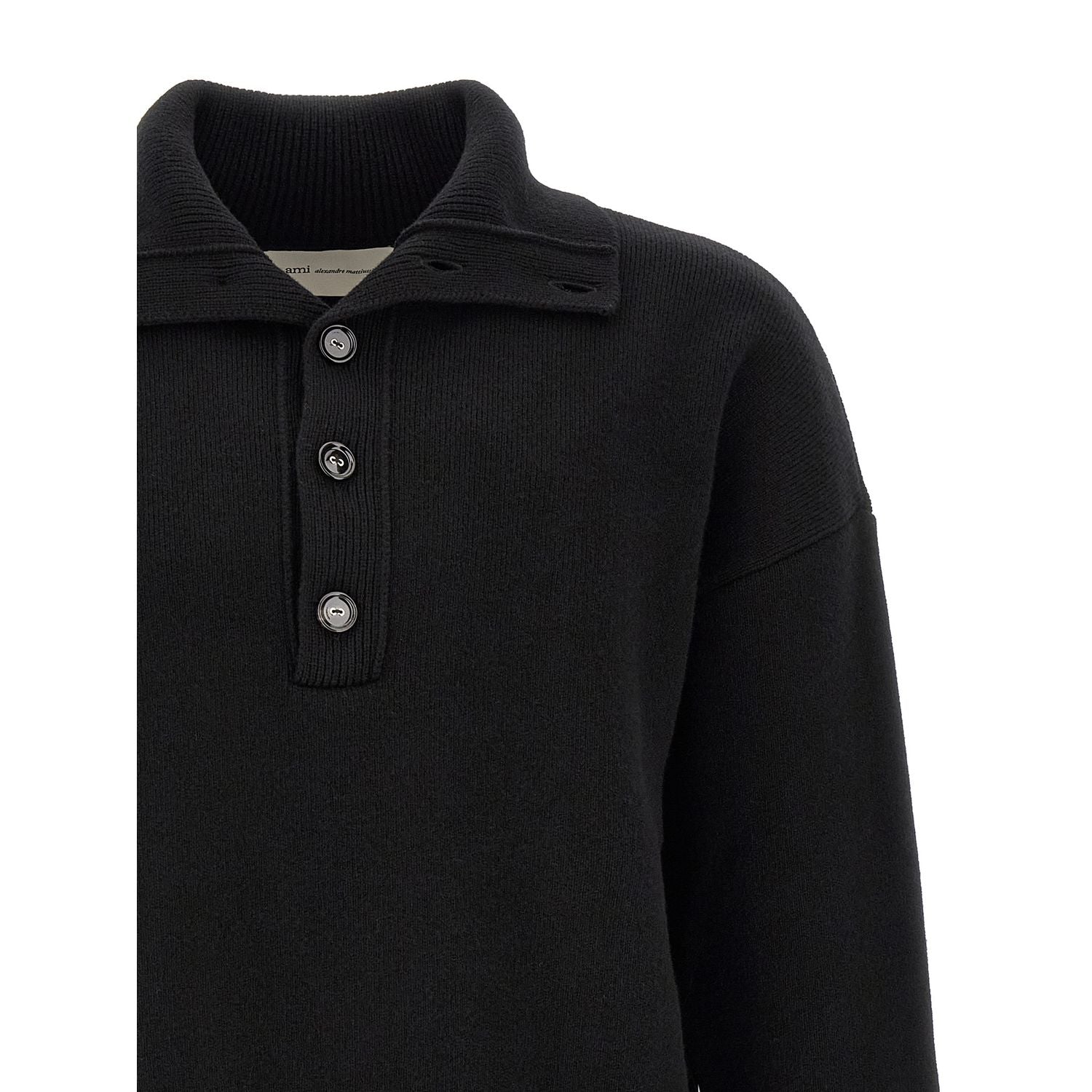 Ami Paris Black Wool Cardigan