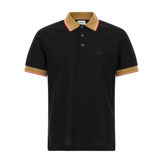 Burberry Black Cotton Polo Shirt