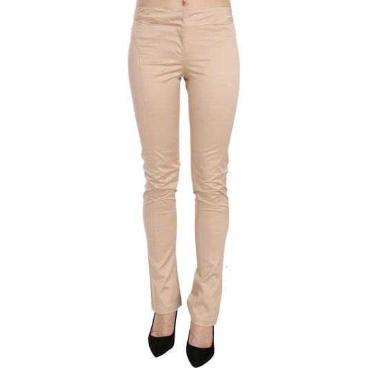 Just Cavalli Cream Low Waist Skinny Formal Trousers Pants Just Cavalli