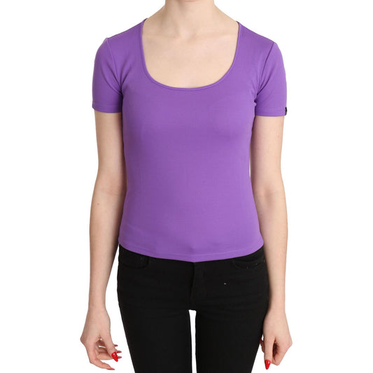 GF Ferre Purple 100% Polyester Short Sleeve Top Blouse GF Ferre