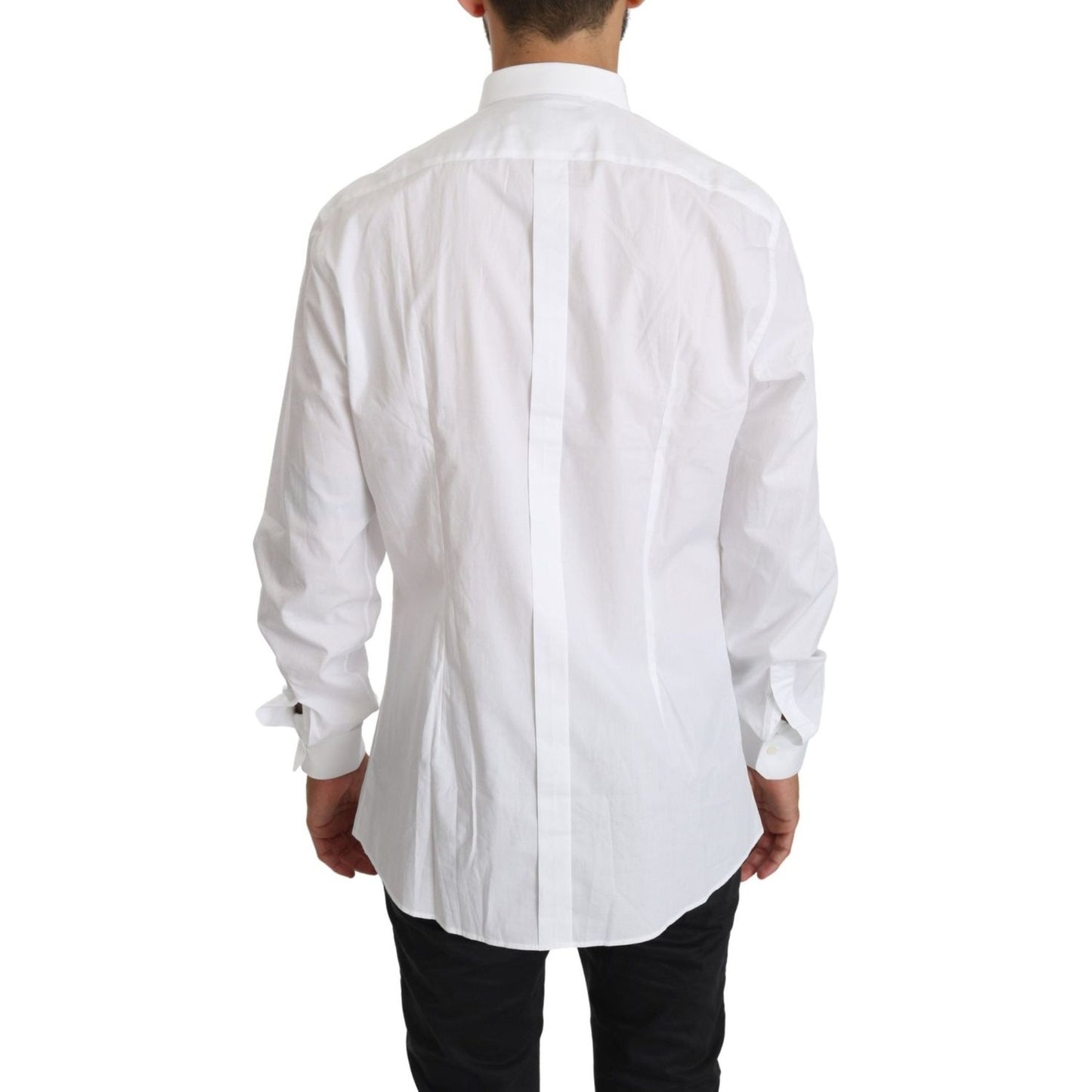 Elegant White Cotton Gold Fit Shirt