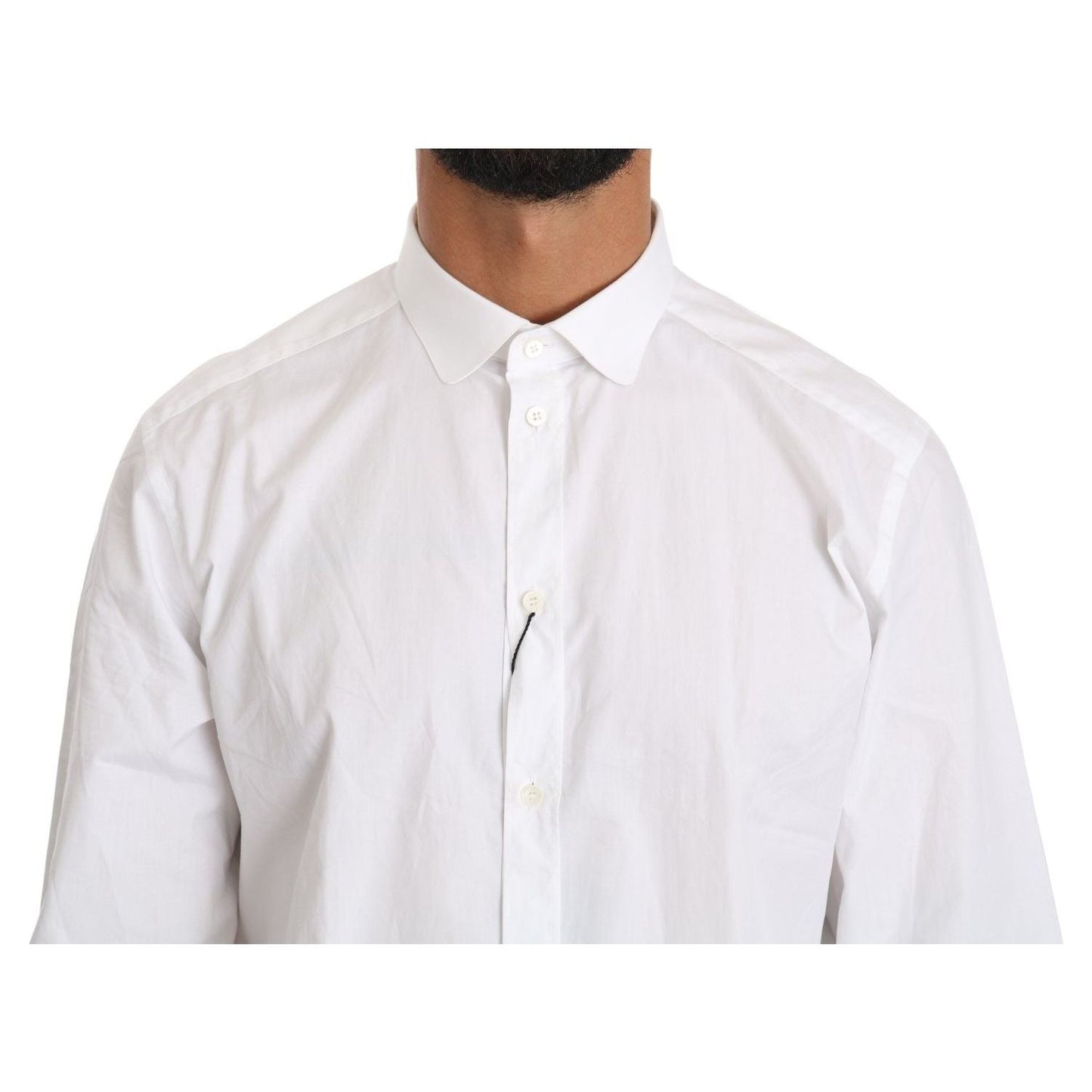 Elegant White Cotton Gold Fit Shirt