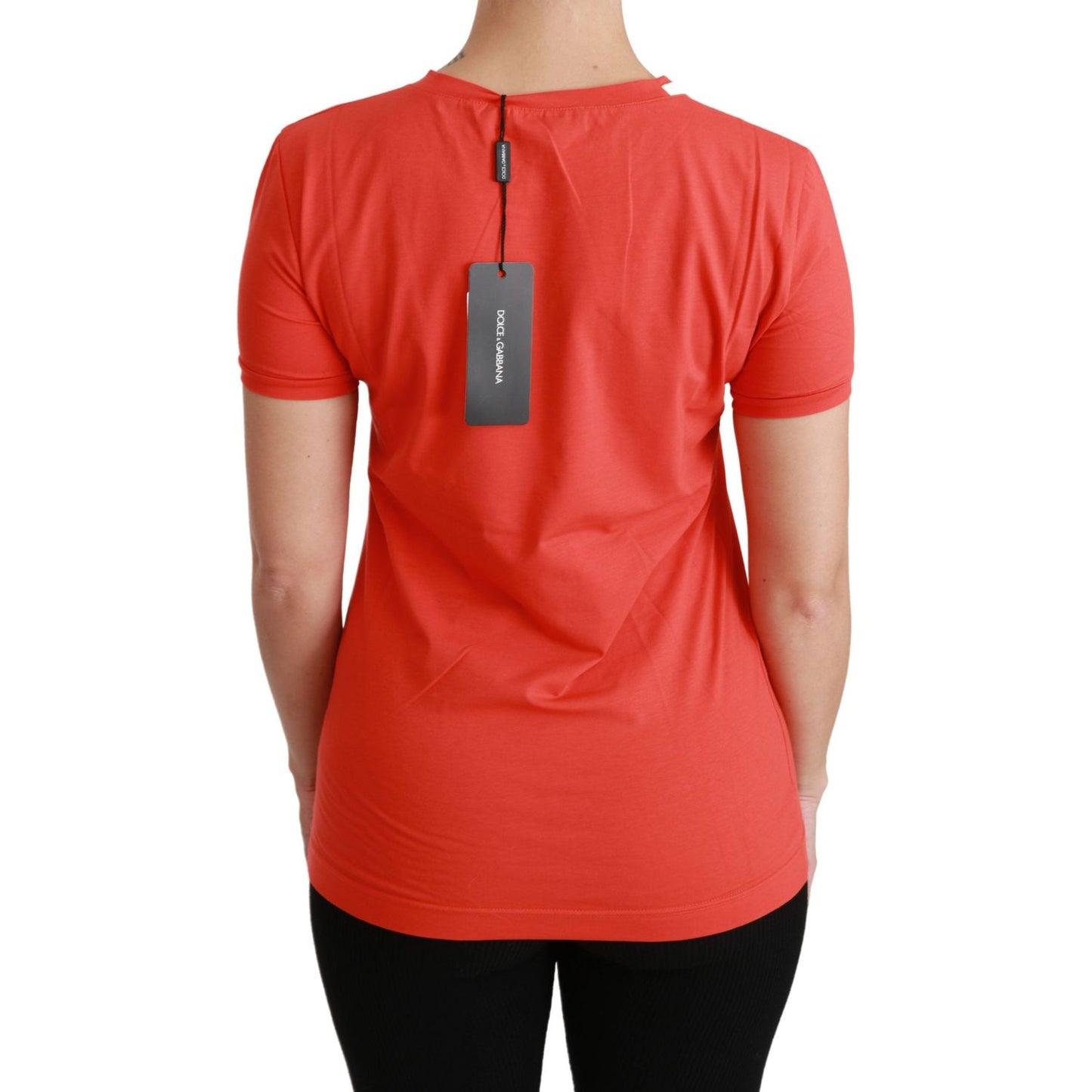 Dolce & Gabbana Red Crewneck Short Sleeve T-shirt Cotton Top Dolce & Gabbana