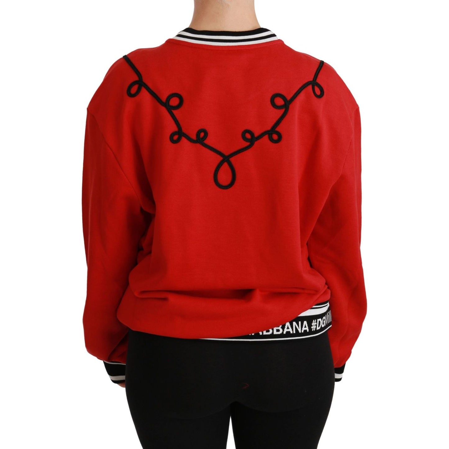 Dolce & Gabbana Red Queen Sequined Love Pullover Sweater Dolce & Gabbana