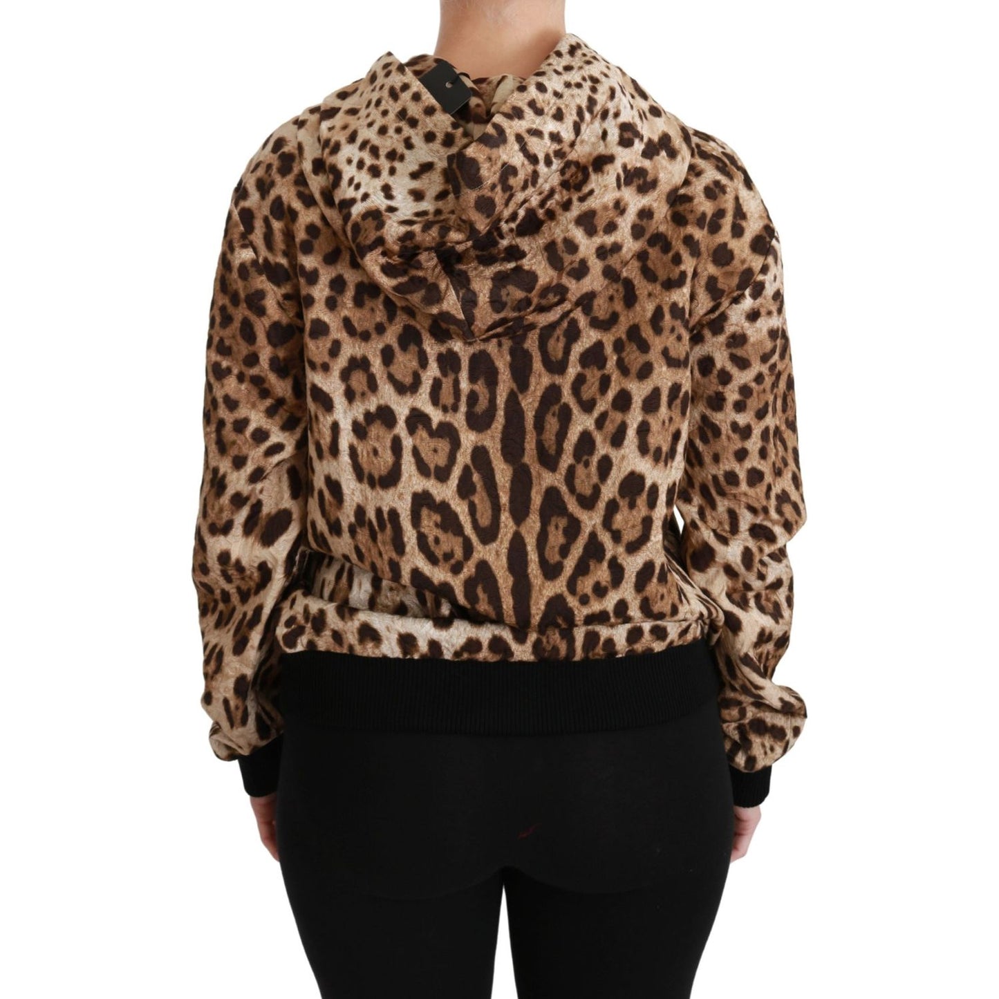Dolce & Gabbana Brown Hooded Studded Ayers Leopard Sweater Dolce & Gabbana