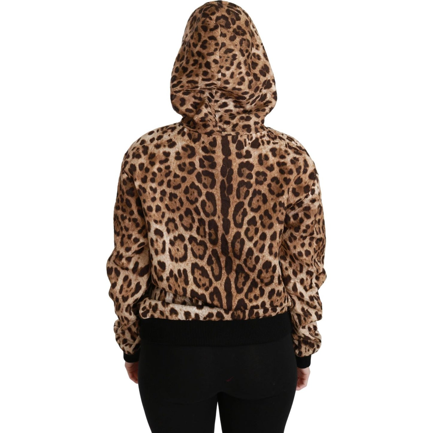 Dolce & Gabbana Brown Hooded Studded Ayers Leopard Sweater Dolce & Gabbana