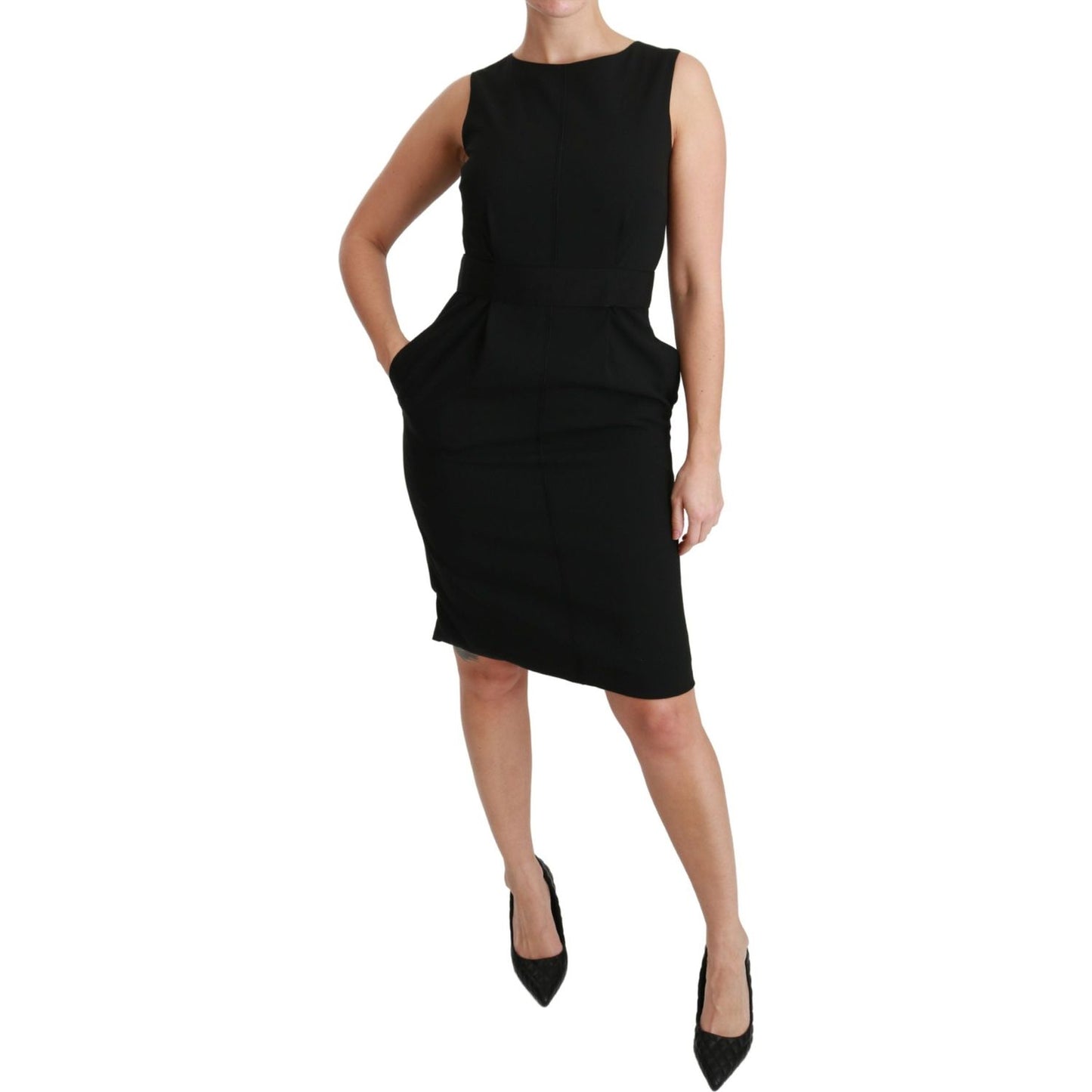 Dolce & Gabbana Black Sheath Stretch Formal Dress Dolce & Gabbana
