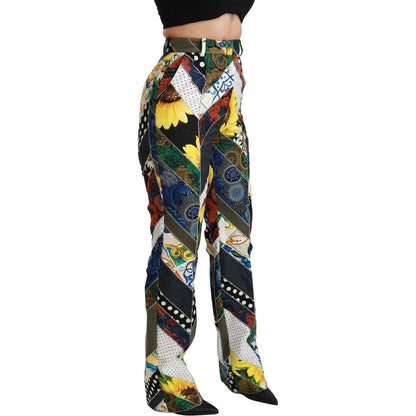 Dolce & Gabbana Multicolor Print High Waist Straight Pants Dolce & Gabbana