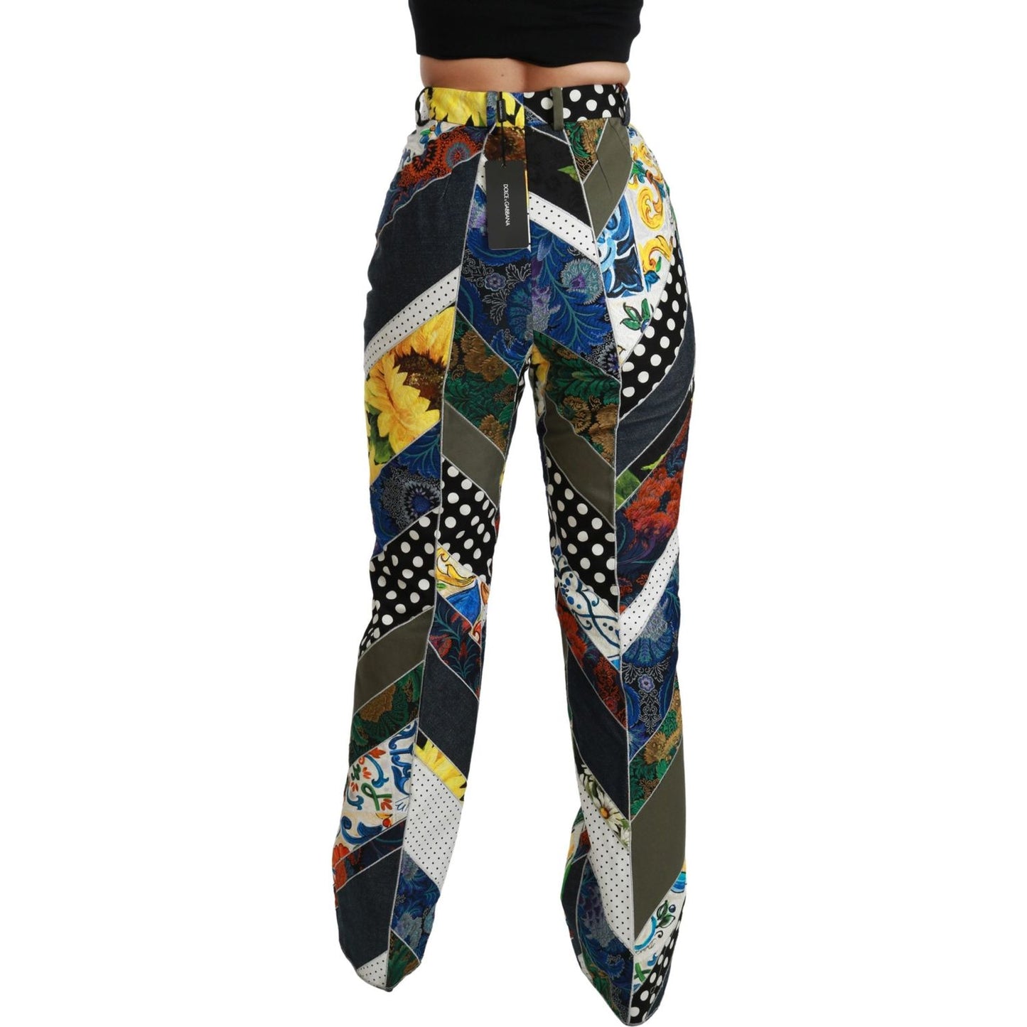 Dolce & Gabbana Multicolor Print High Waist Straight Pants Dolce & Gabbana