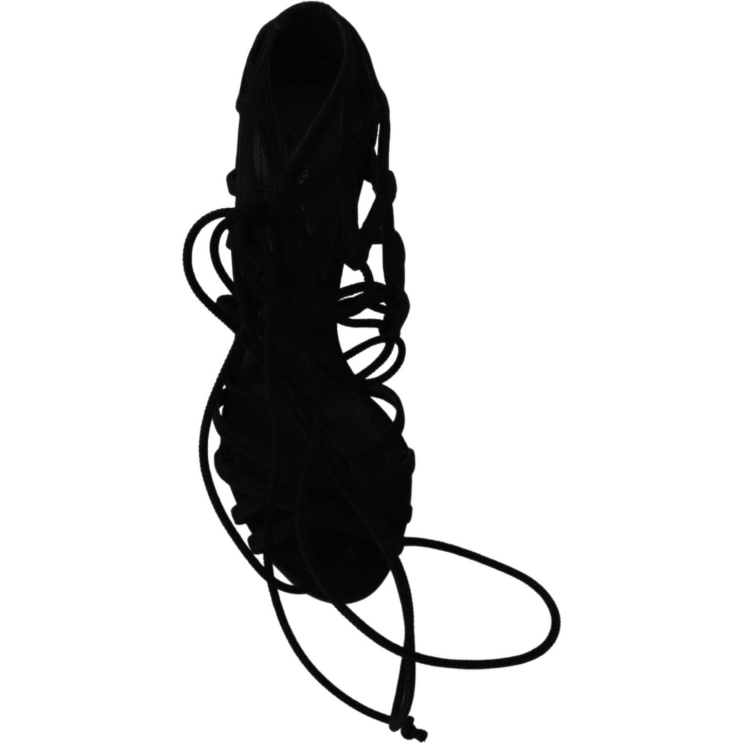 Dolce & Gabbana Black Suede Strap Stilettos Shoes Sandals Dolce & Gabbana