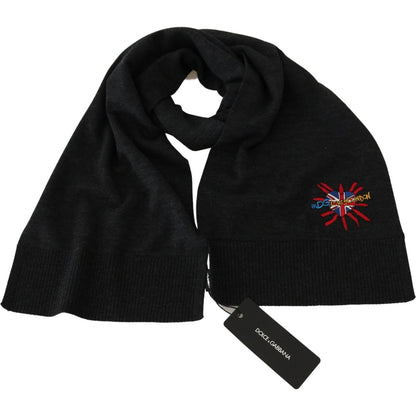 Dolce & Gabbana Gray #DGLovesLondon Wrap Shawl Wool Scarf