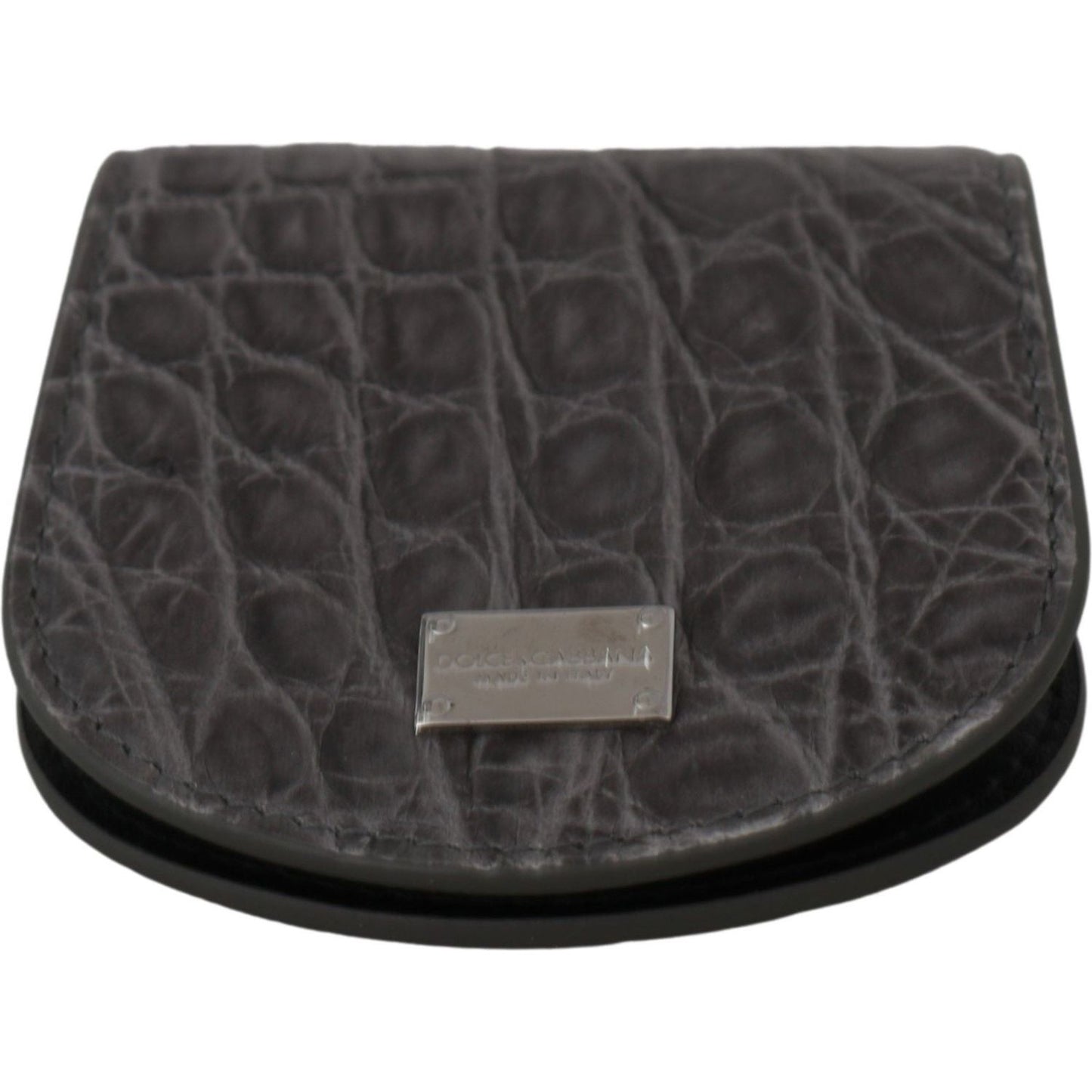 Dolce & Gabbana Gray Exotic Skin Condom Case Holder Pocket Wallet