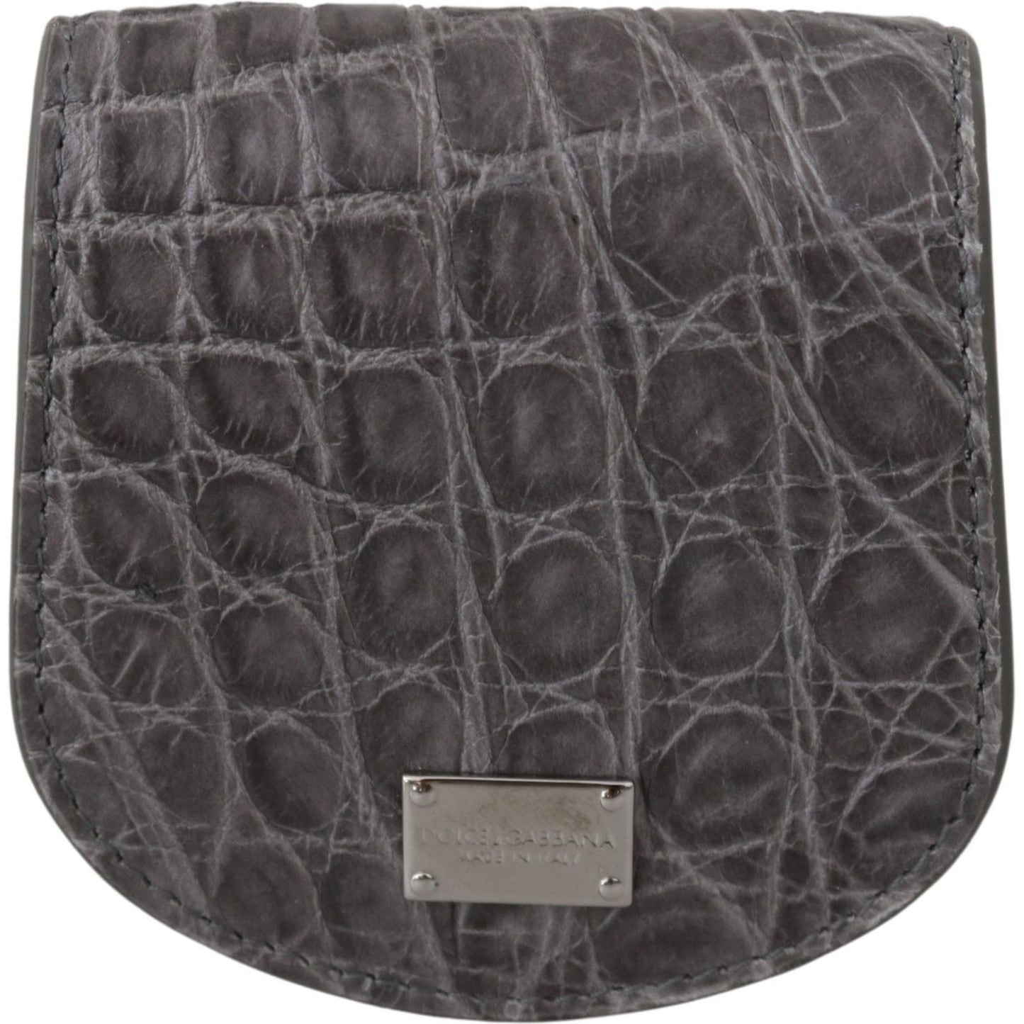 Dolce & Gabbana Gray Exotic Skin Condom Case Holder Pocket Wallet