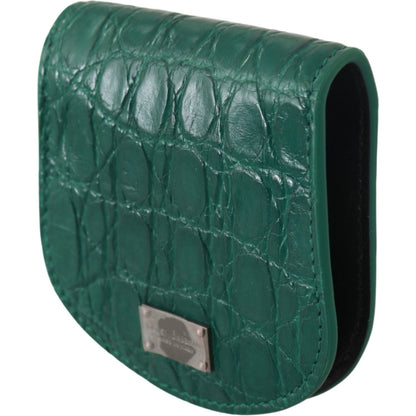 Dolce & Gabbana Green Exotic Skins Condom Case Holder Wallet Condom Case