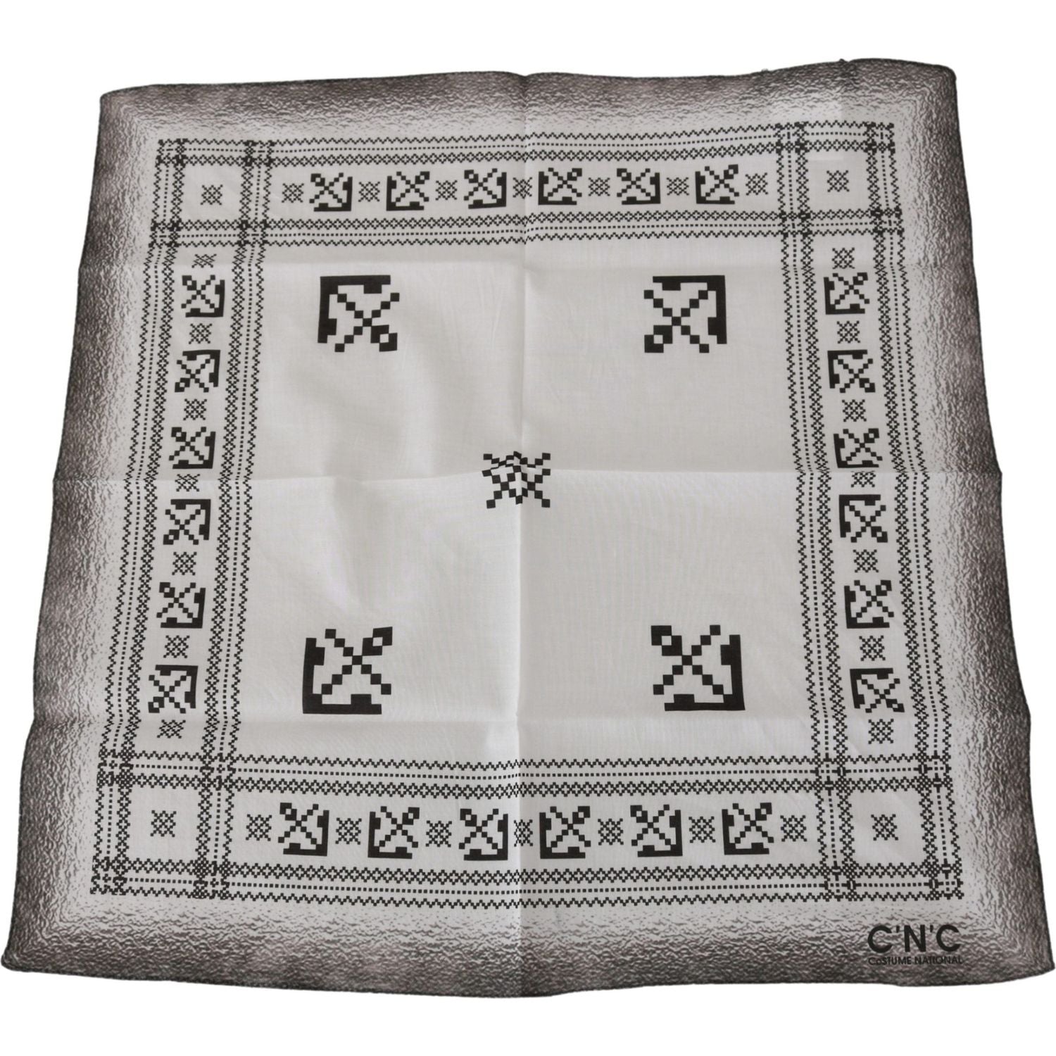 Costume National White Printed Bandana Cotton Scarf