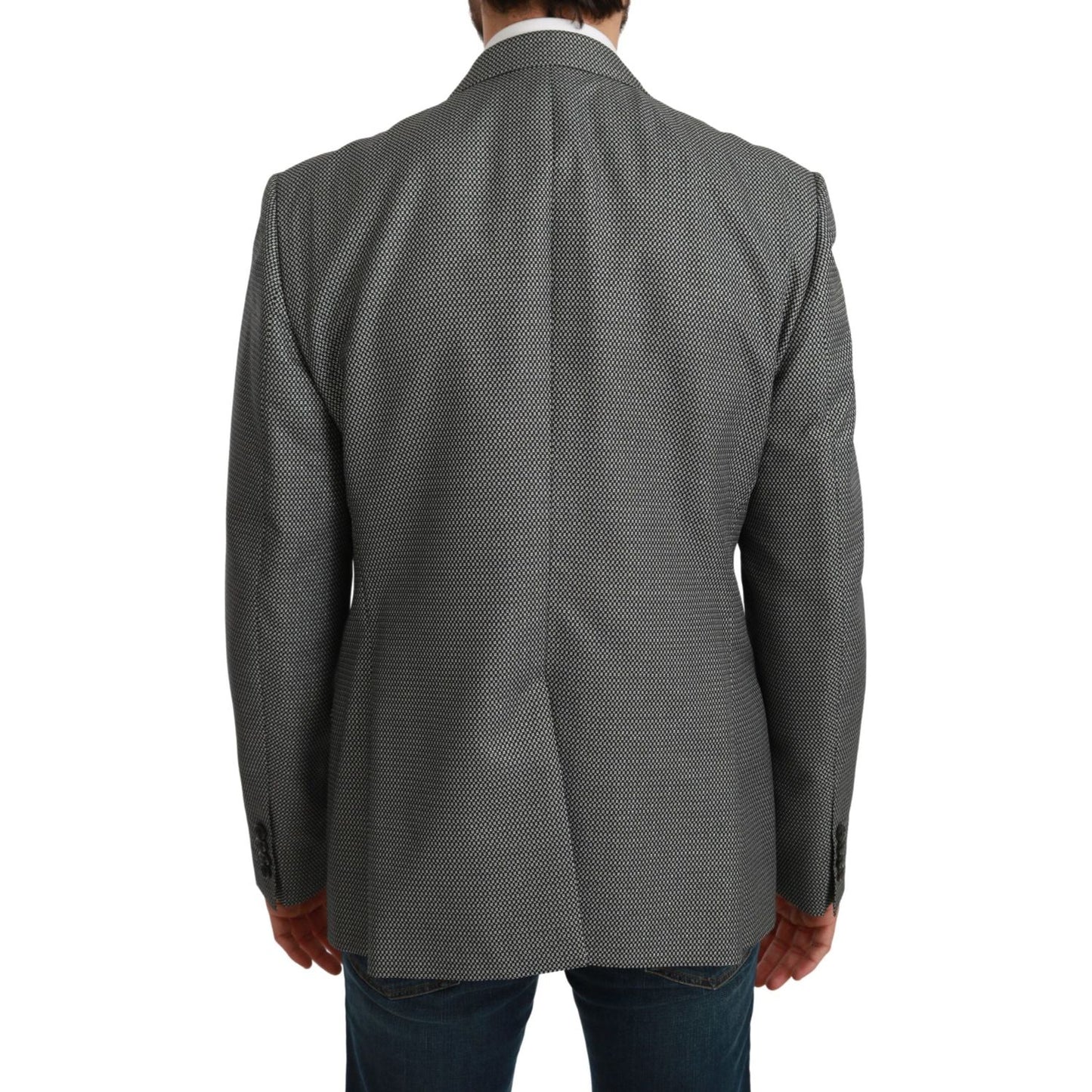 Dolce & Gabbana Gray Slim Fit Formal MARTINI Blazer Dolce & Gabbana