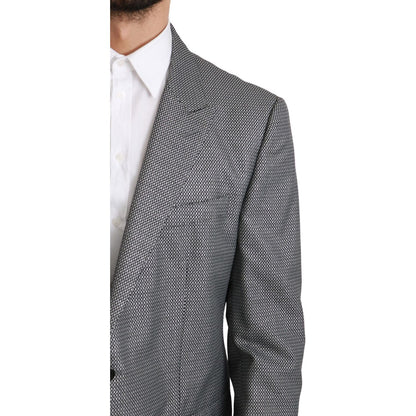 Dolce & Gabbana Gray Slim Fit Formal MARTINI Blazer Dolce & Gabbana