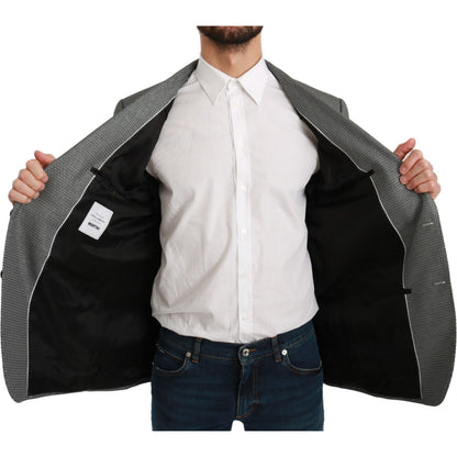 Dolce & Gabbana Gray Slim Fit Formal MARTINI Blazer Dolce & Gabbana