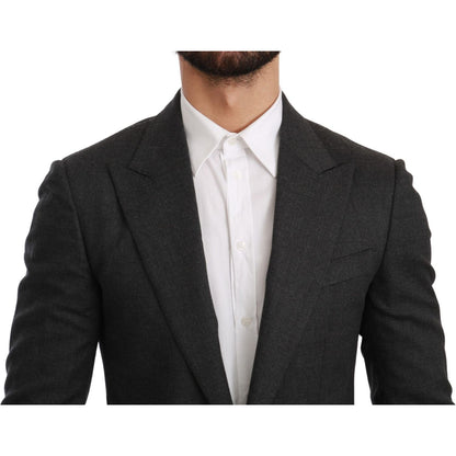 Dolce & Gabbana Gray NAPOLI Slim Fit Jacket Wool Blazer