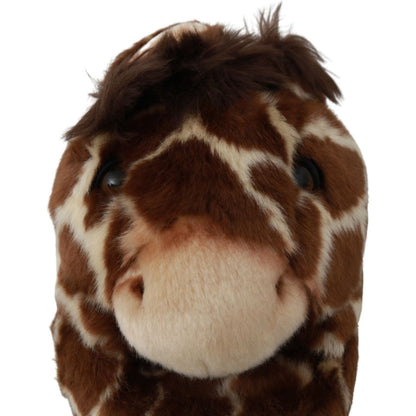 Dolce & Gabbana Brown Giraffe Slippers Flats Sandals Shoes Dolce & Gabbana