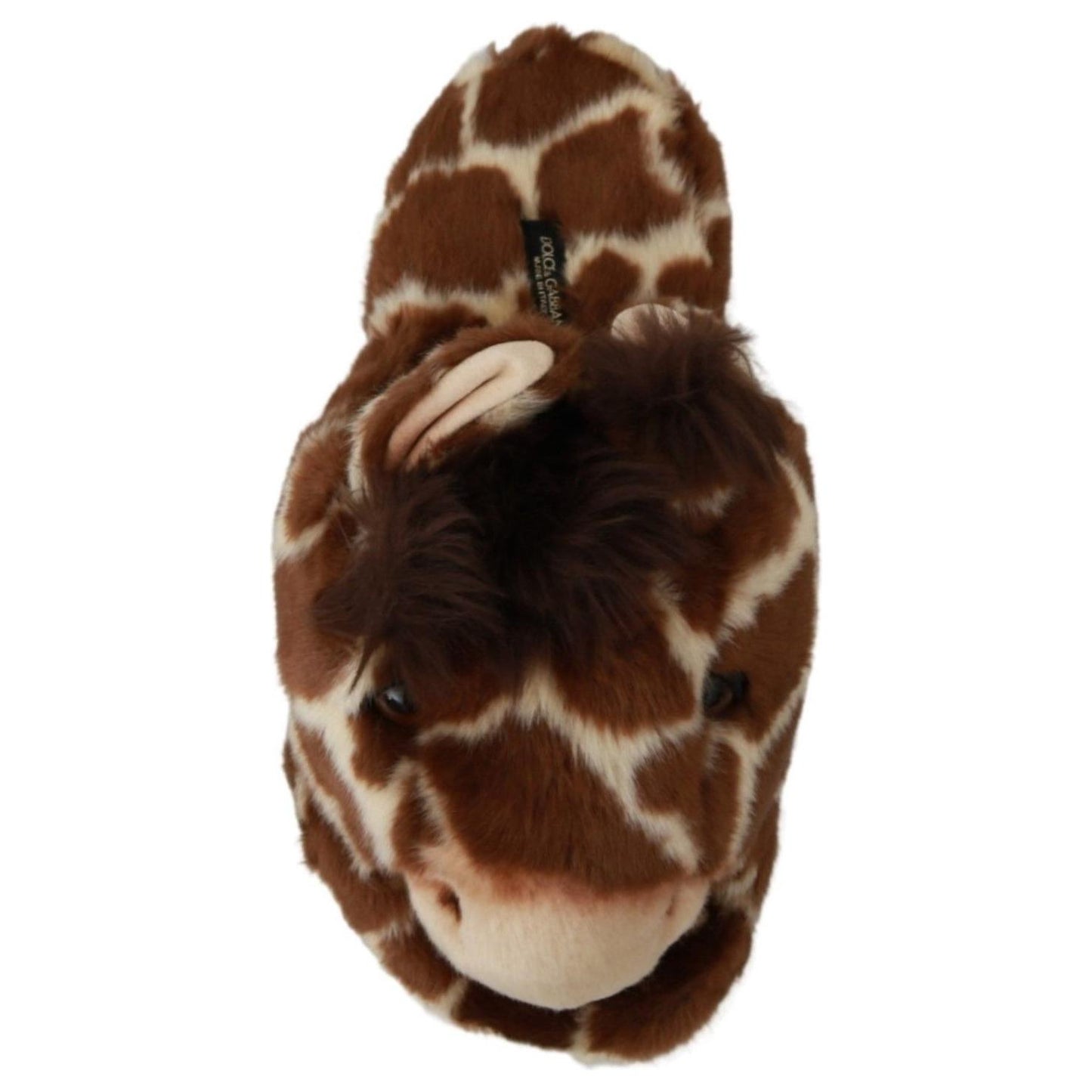 Dolce & Gabbana Brown Giraffe Slippers Flats Sandals Shoes Dolce & Gabbana