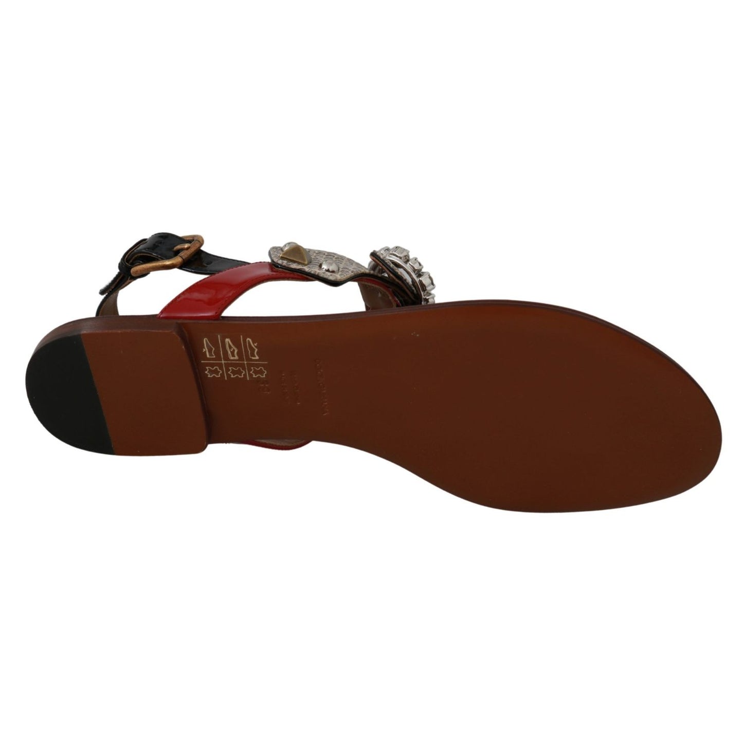 Dolce & Gabbana Leather Ayers Crystal Sandals Flip Flops Shoes