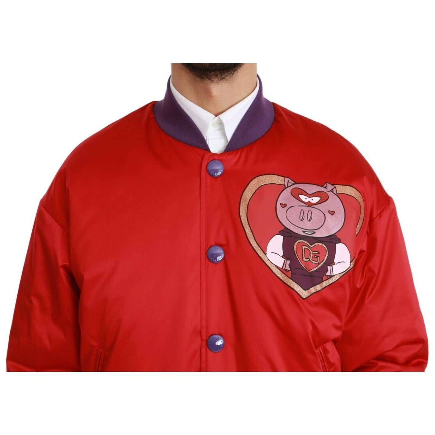 Dolce & Gabbana Red YEAR OF THE PIG Bomber Jacket Dolce & Gabbana