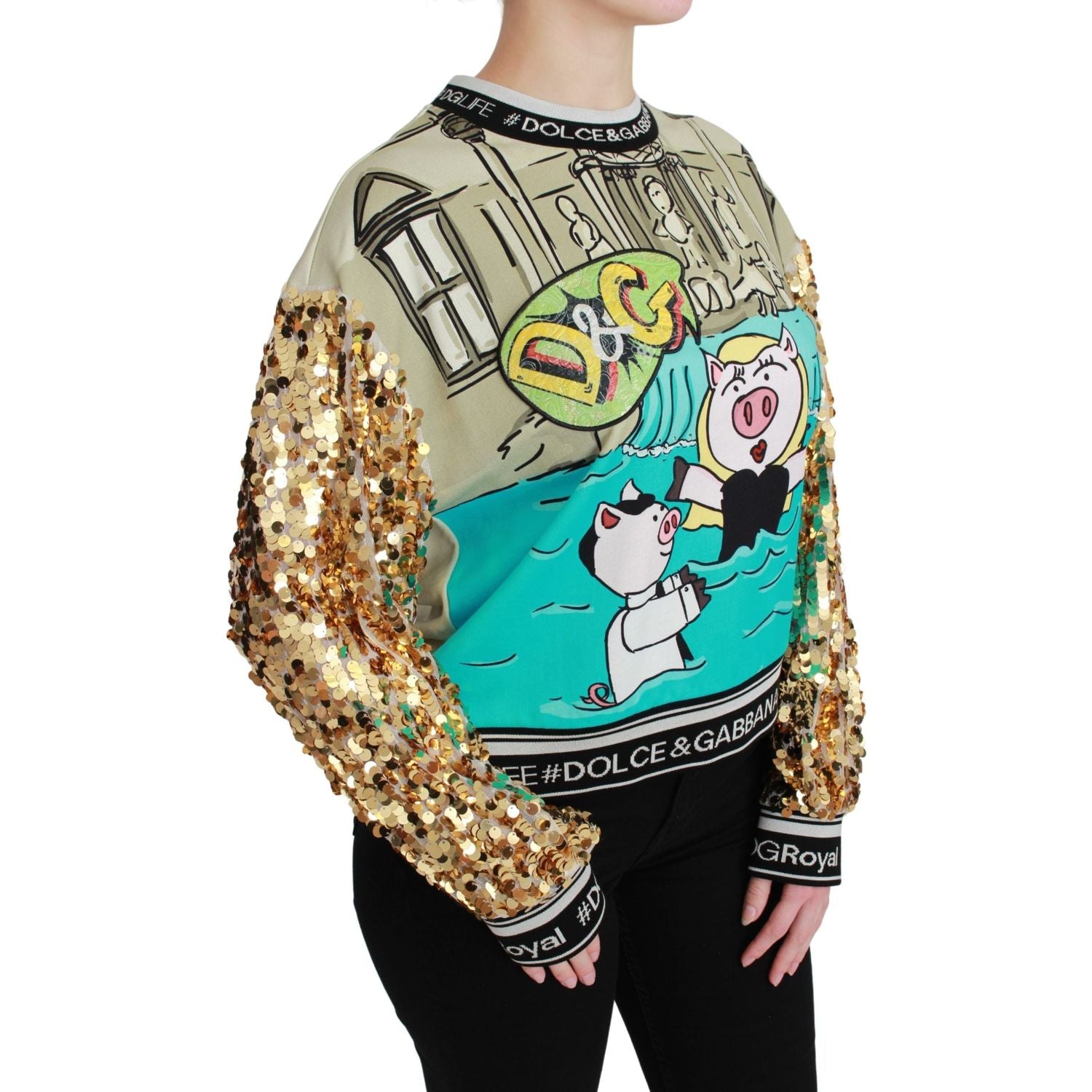 Dolce & Gabbana Year of the Pig Sequined Top  Sweater