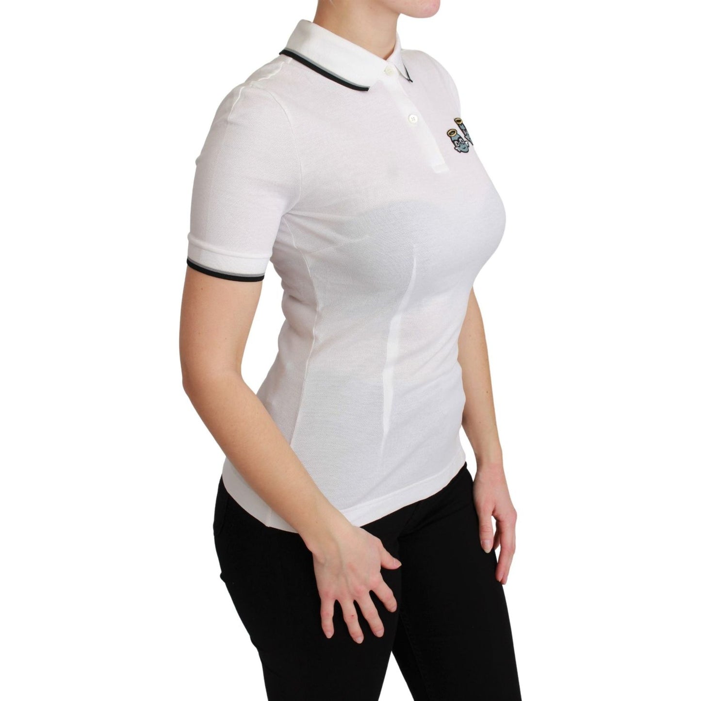 Dolce & Gabbana White Cotton Polo #dgfamily T-shirt Dolce & Gabbana