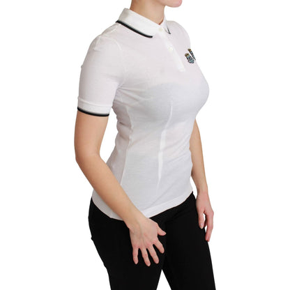 Dolce & Gabbana White Cotton Polo #dgfamily T-shirt Dolce & Gabbana