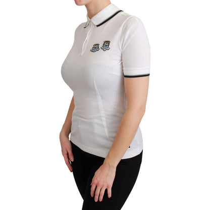 Dolce & Gabbana White Cotton Polo #dgfamily T-shirt Dolce & Gabbana