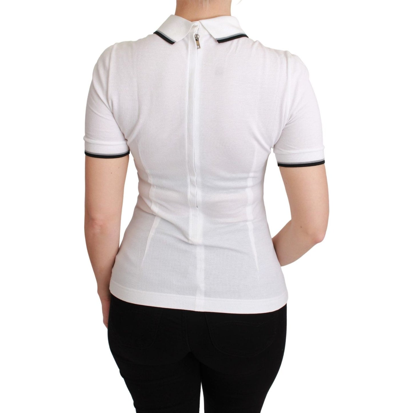 Dolce & Gabbana White Cotton Polo #dgfamily T-shirt Dolce & Gabbana